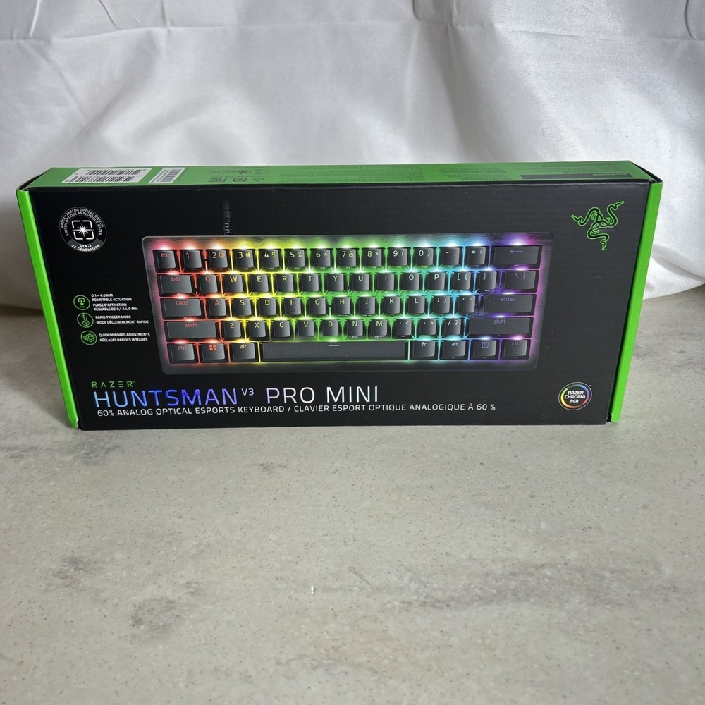Razer Huntsman V3 Pro Mini 60% Wired USB Gaming Keyboard w/ Snap Tap Function